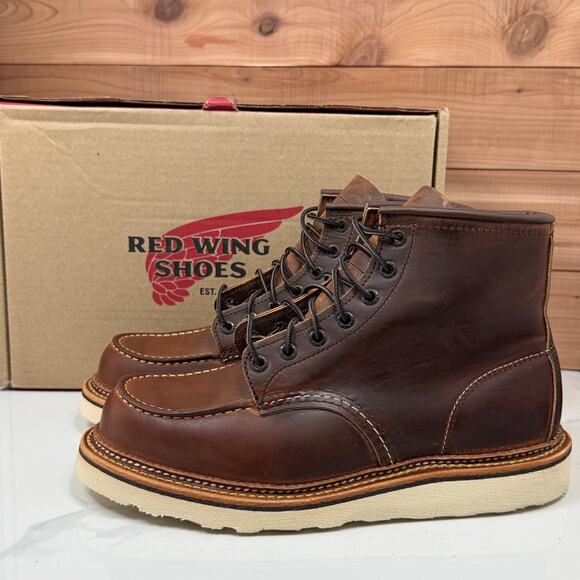 Red Wing 1907 Moc Toe Copper Rough & Tough Leather Boots Mens Size 8D USA - Picture 1 of 15